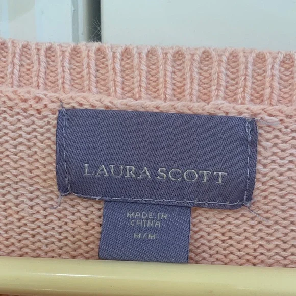Laura Scott Pink Cable Knit Sweater - Picture 3 of 5